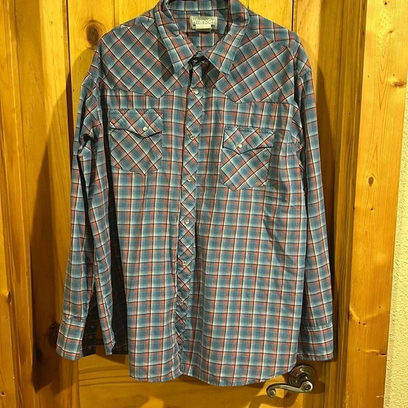 Wrangler Men’s XXL Pearl Snap Long Sleeve Button Down - Picture 1 of 6
